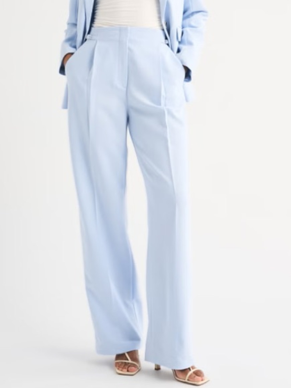 Abercrombie Sloane Tailor Trousers Pants Light Blue Heathered